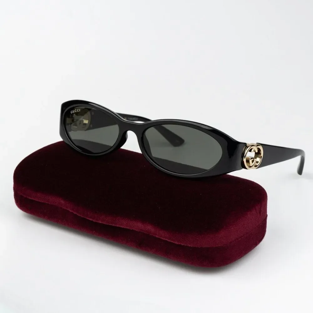 Gucci Men Sunglasses Black Grey Oval GG1660S 001 BRAND NEW